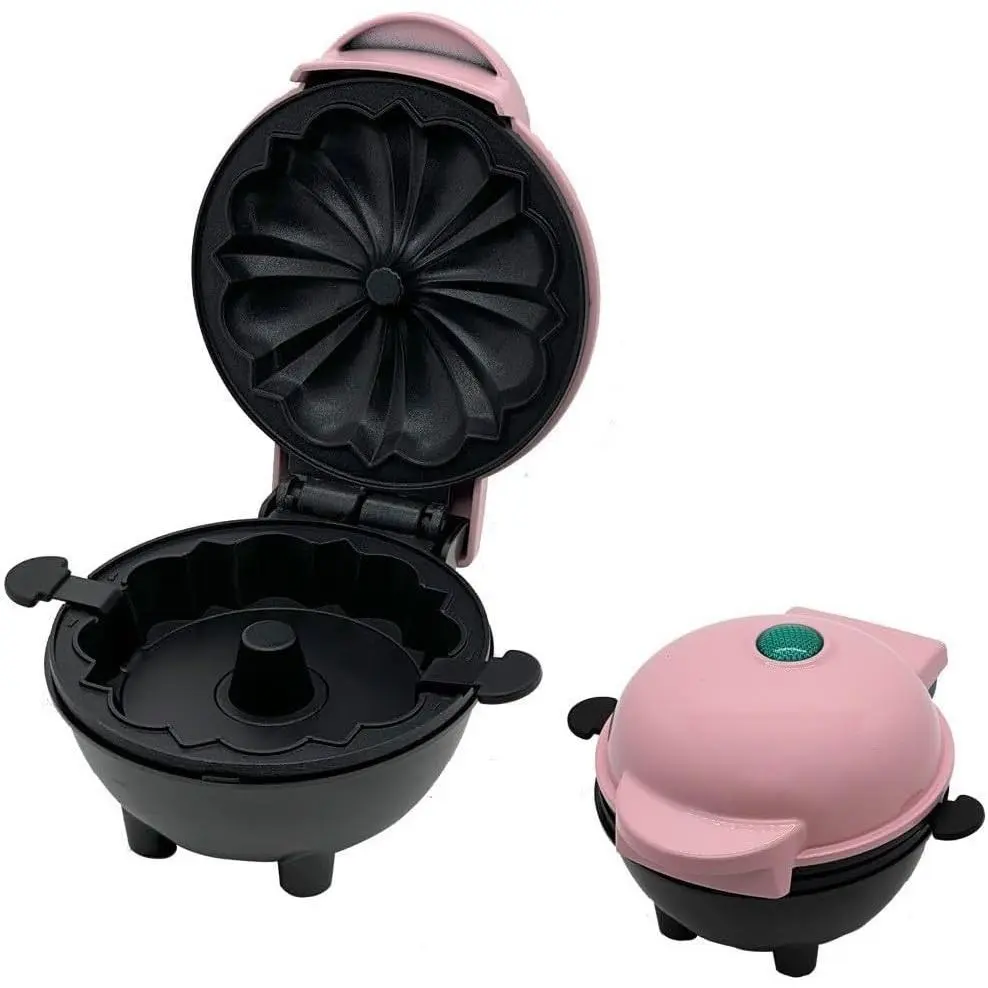 Mini Cake Maker Electric Cake Maker, Double Side Quick Heating for Breakfast, Parties, Snacks, Non-stick Surface Easy to Clean, Pink