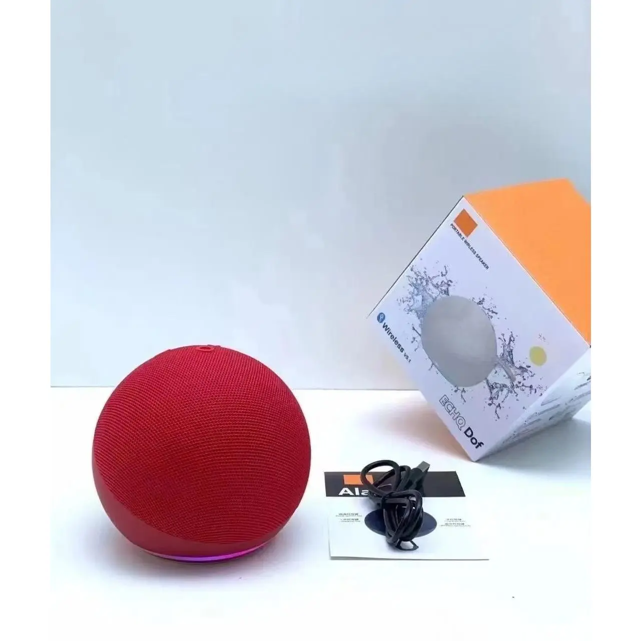 Mini Spherical Bluetooth Speaker, Outdoor Wireless Audio Device with RGB Lights, Home Subwoofer with Enhanced Sound Quality
