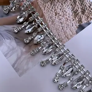 Decorative Rhinestone Tassel Chains for Clothing Additions, Suitable for Wedding Dresses, Dance Costumes, Shoes, And Hats