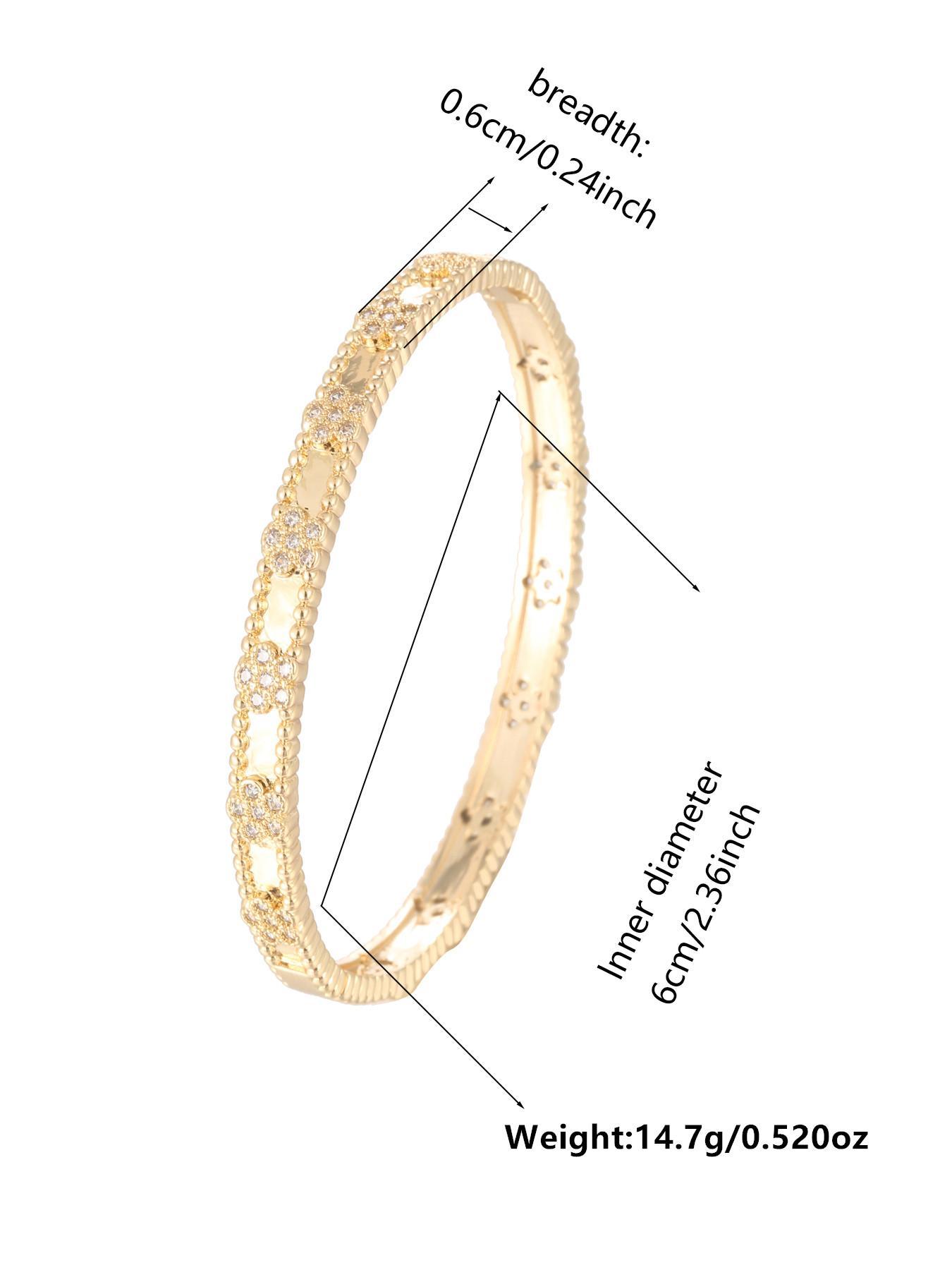 S925 Sterling Silver Artificial Zirconia Decorated Bracelet, Elegant Cuff Bangle Bracelet for Women, Fashion Jewelry for Party, Daily Decor, Trendy All-match & Exquisite Jewelry for Birthday Gift