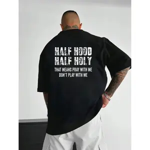 Half Hood Half Holy Pray Hoodie With Me Don't Play With Me Shirt Casual Street Style  for Women for Men, Perfect Gift Menswear..