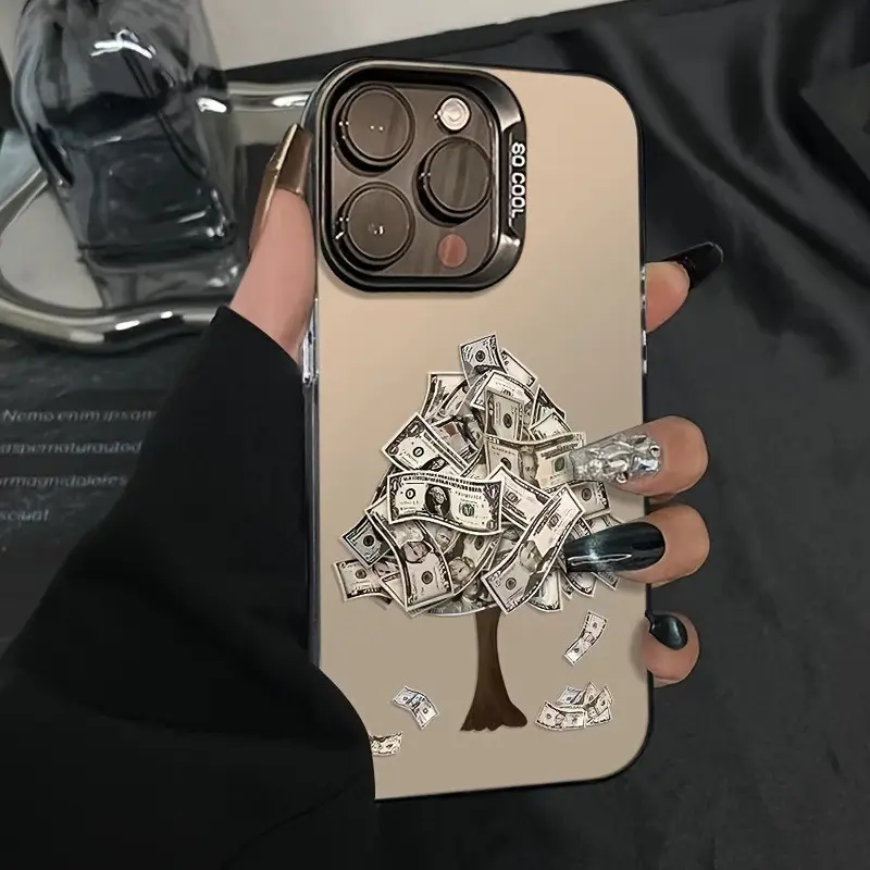 Luxury Money Tree Dollar Phone Case, Anti-Slip Large Hole Shockproof, Fun Personality, Trendy Gift for Men and Women, Fits iPhone 17-11 Plus Pro Max