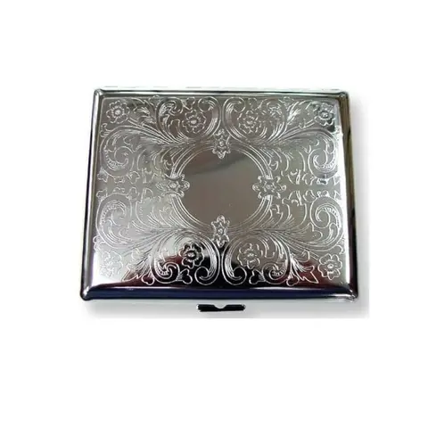 Retro Cigarette Case Victorian Style Metal Holder, Credit Card Holder Pocket Security Wallet, Large Rfid Protective Wallet with Etched Pattern Vintage Style Wallet, RFID Protected Wallet