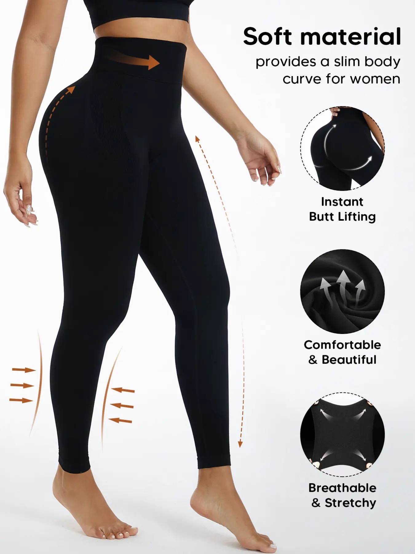 Women's High-Waisted Seamless Comfortable Breathable Pants, Elegant Simple Fashion Waist Cinch Butt Lift Sports Pants for Women, High Waisted Leggings