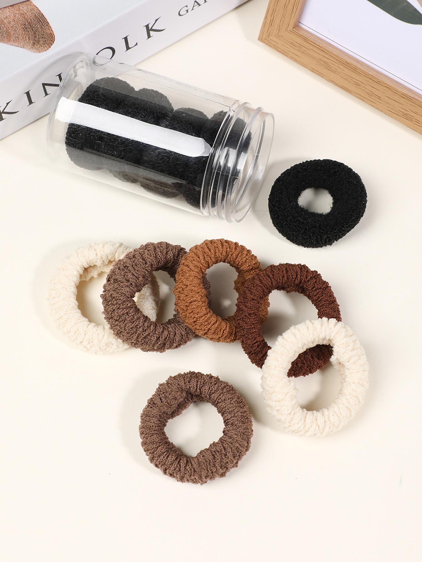 Women's Boho Hair Accessories Set, Elastic Knitted Ponytail Holders & Scrunchies, Matte Anti-Slip Design for Daily Use