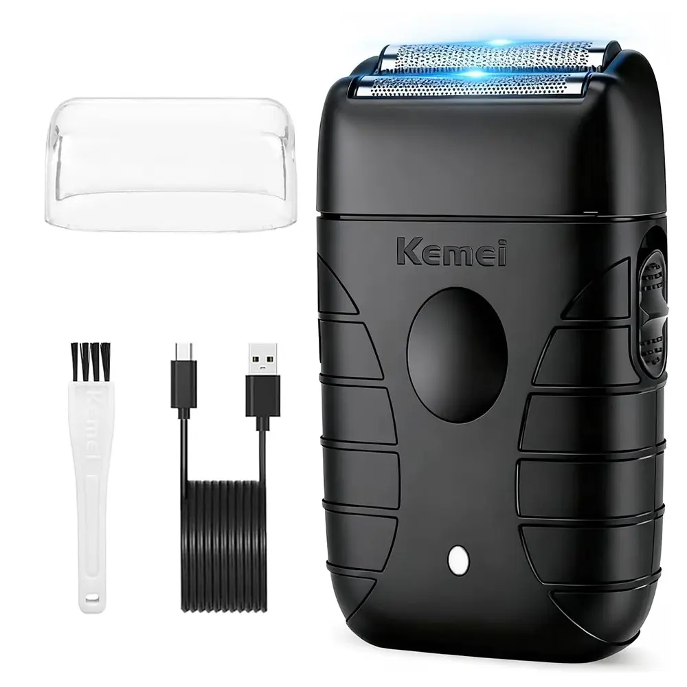 Km-T95 Men's Electric Razor, Washable Head, USB Charging, Long Battery Life, Multi-Protection Blades, Beard, Body, Face, Hair Trimmer, Gift