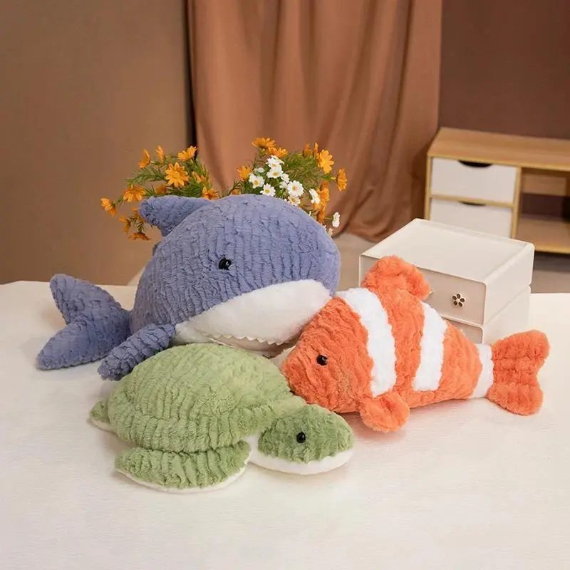 40/50cm Tidal Ocean Series Plush Doll Marine Animal Throw Pillow Clownfish Shark,Octopus,Sea Turtle,Lobster Sleep Mate Kid Gift