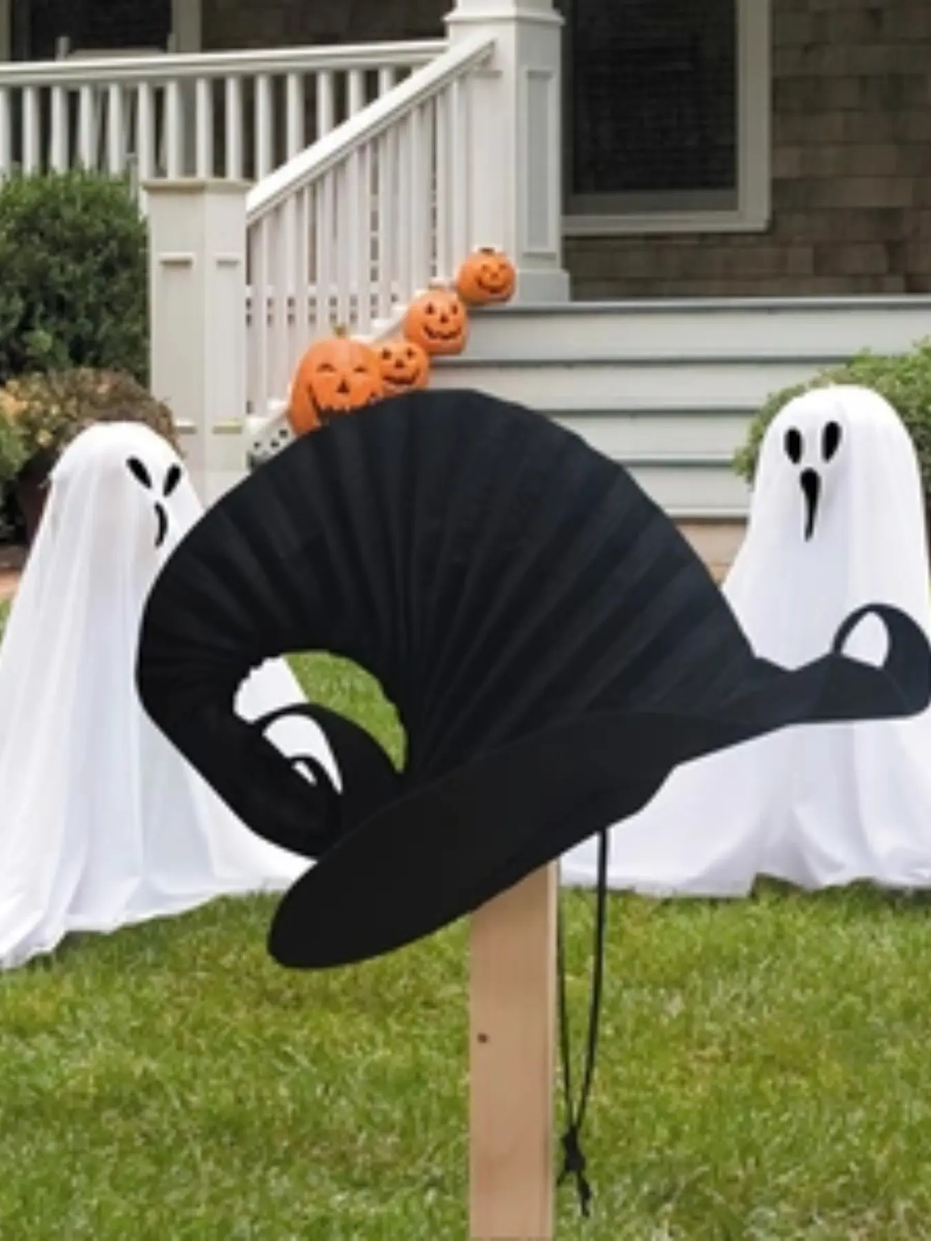 Witch Hat for Adults, Large Pleated Wizard Hat with Rope, Halloween Party Decoration, Gift for Ladies, Christmas & More