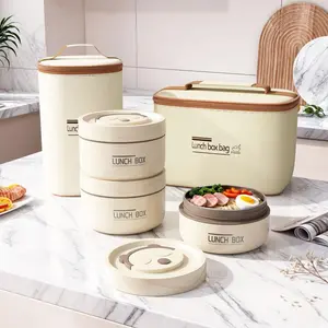 Portable Insulated Bento Box 3 Tier 4 Tier Stainless Steel With Lid Cutlery Lunch Bag Large Capacity For School Camping Travel Picnic
