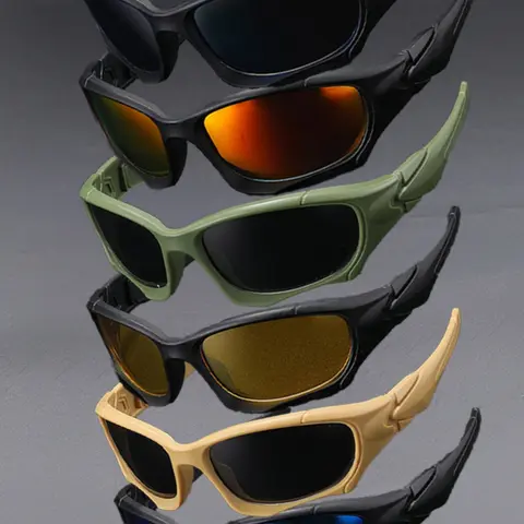 6 Pcs Tactical Polarized Sunglasses Set, Men's Outdoor Sports Eyewear, Cycling Fishing Driving UV400 Windproof Glasses, Multi-Color Pack