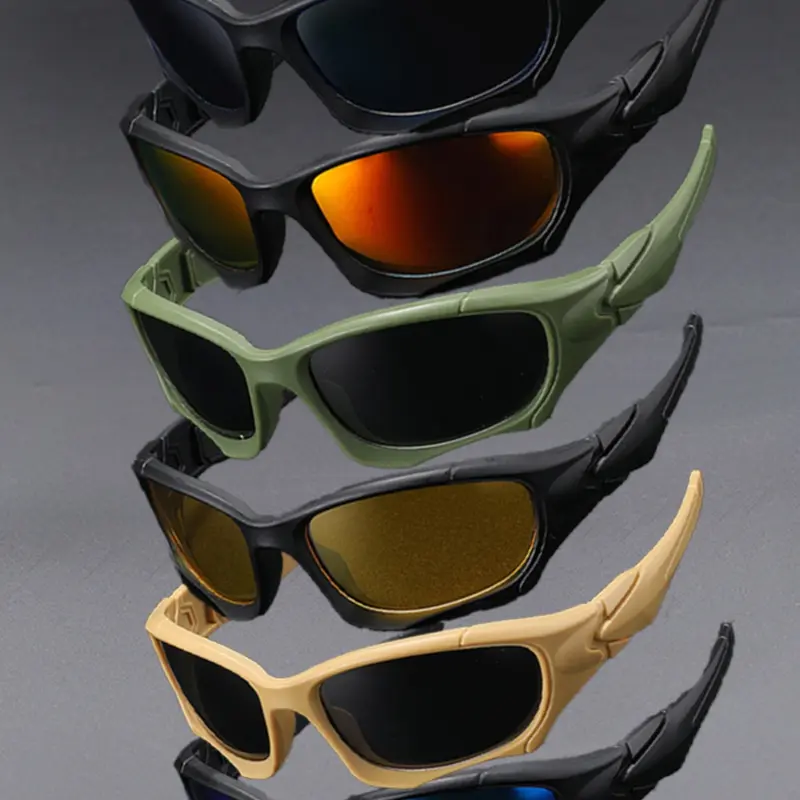 6 Pcs Tactical Polarized Sunglasses Set, Men's Outdoor Sports Eyewear, Cycling Fishing Driving UV400 Windproof Glasses, Multi-Color Pack
