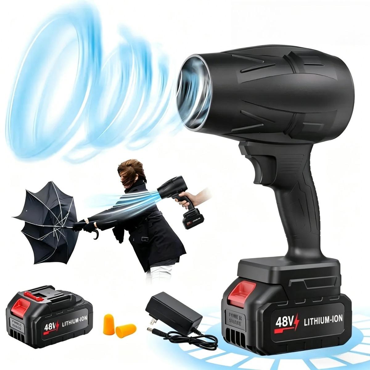 Cordless Portable Electric Air Blower with High-Power Turbo Jet Technology, Lithium-Battery Blower for Drying Cars and Dust Cleaning, Ideal Electric Tool