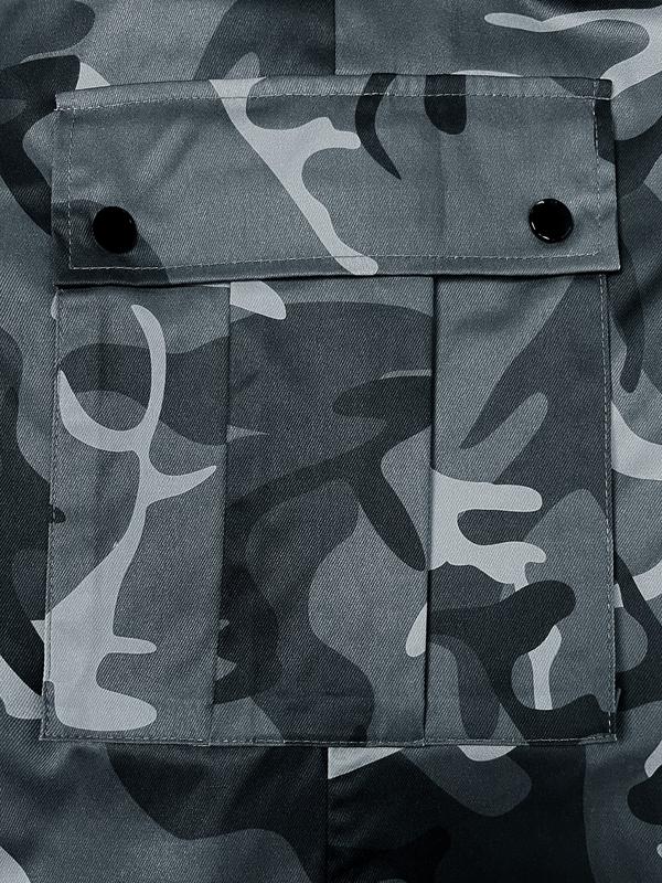 Men's New Camo Pants Fashion Outdoor Wide Leg Pants Large Pockets Decorative Woven Flare Pants Suitable for Young Casual Wear