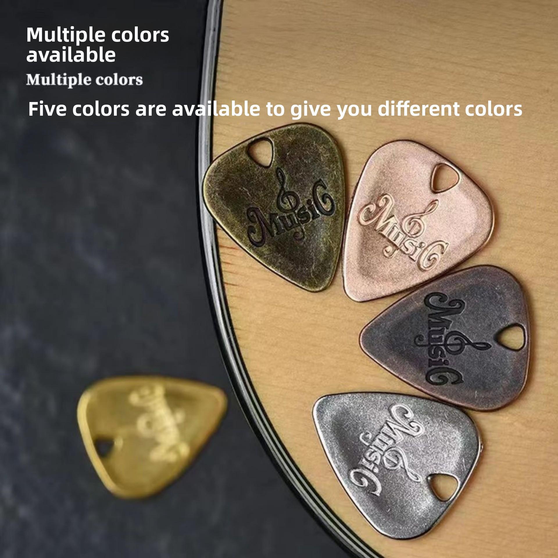 3-piece Set (color Varies) Electric Guitar Picks, Zinc Alloy Guitar Picks, Stainless Steel Metal Guitar Picks, Bass Picks, Guitar Picks