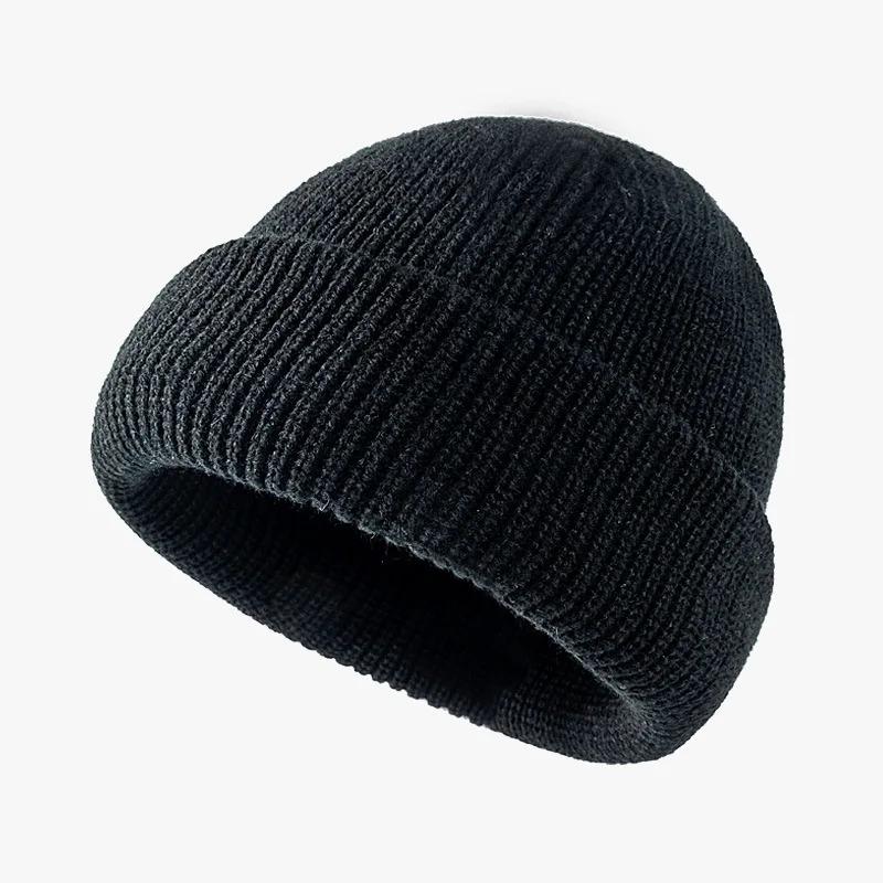 Knitted hat for women in autumn and winter season, melon skin hat for men, warm short style, cold hat, woolen hat