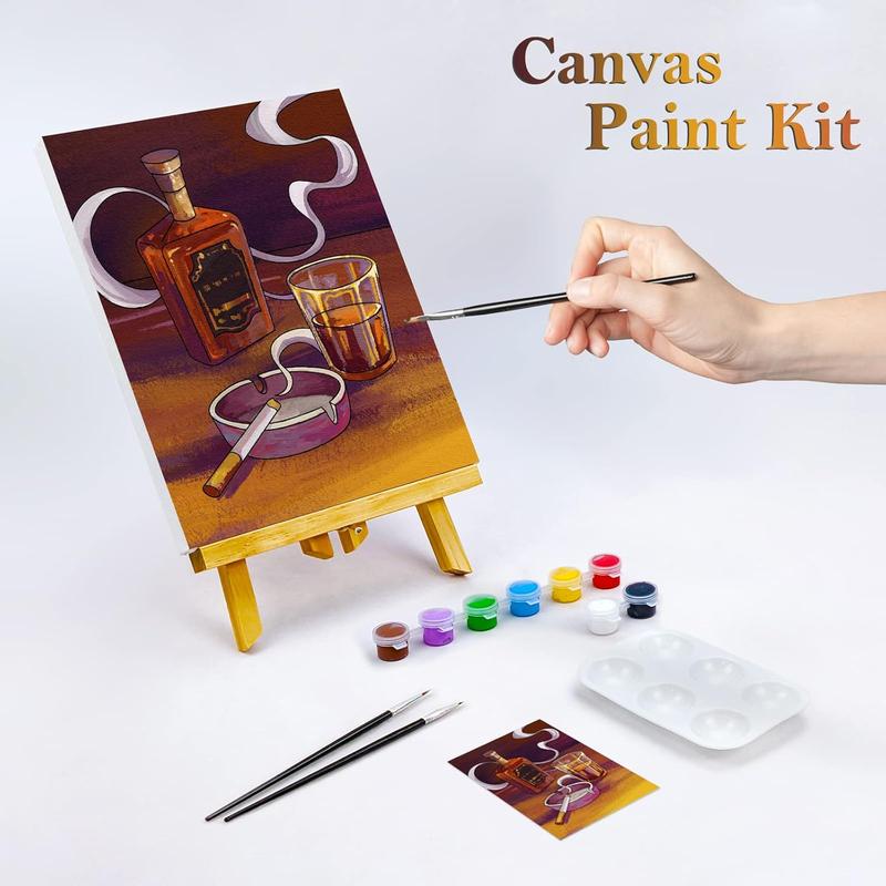 8x10 Canvas Painting Kit Pre Drawn Canvas for Painting for Adults Sip and  Kit for Adult's Date Night Party Favor Outdoor Acitivities Supplies