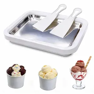 Mini Ice Cream Roller Machine, Personal Ice Cream Maker, DIY Food Maker, Frozen Yogurt Tray, Quick Freezing Board, Home Activity Kit, Portable Complete Set