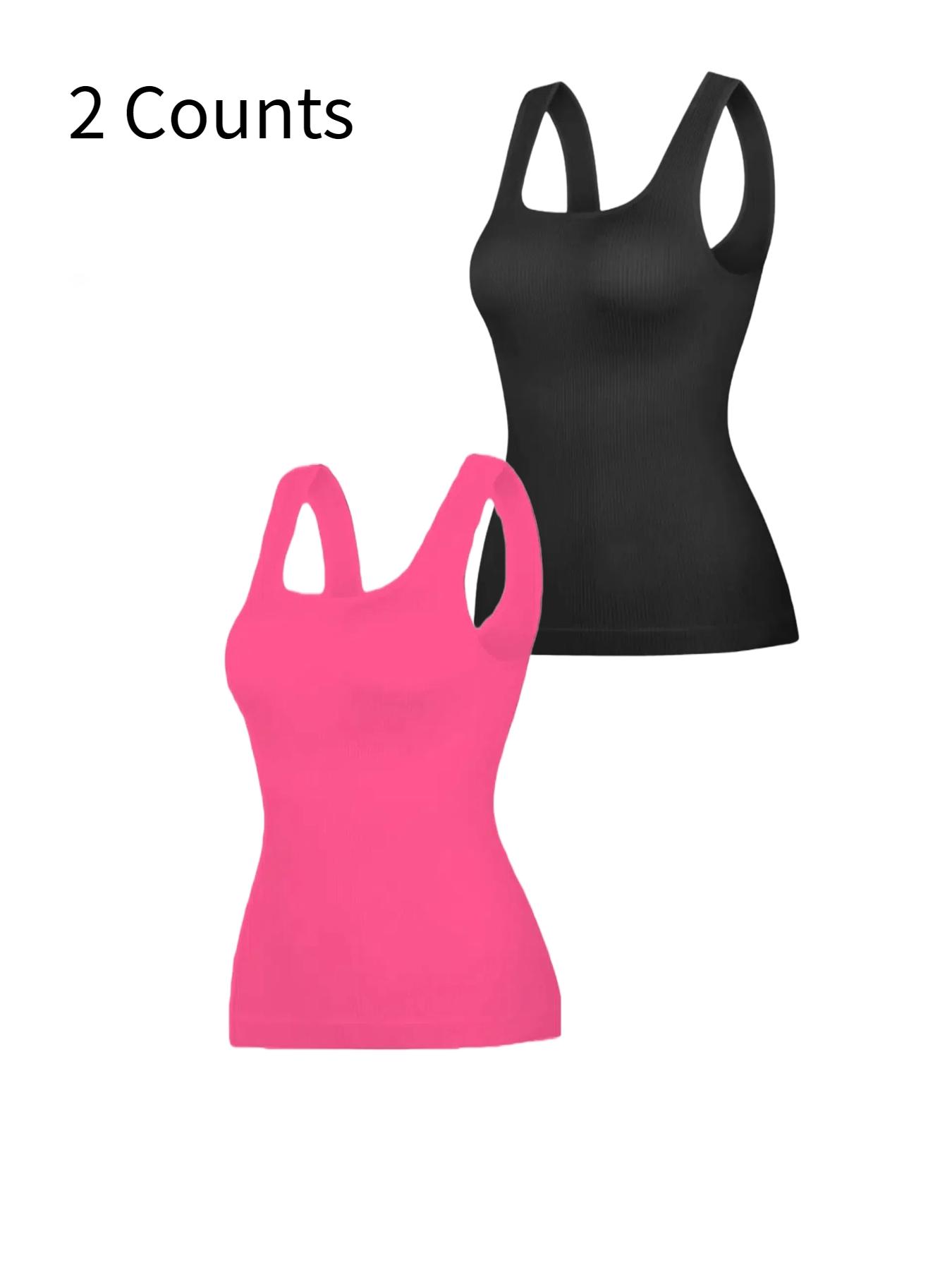 Women’s Tummy-Control Seamless Knitted Square-Neck Compression Tank Tops, Slimming Solid-Color Backless Body Shapewear for Black Friday, All Saints’ Day & Christmas, Underwear