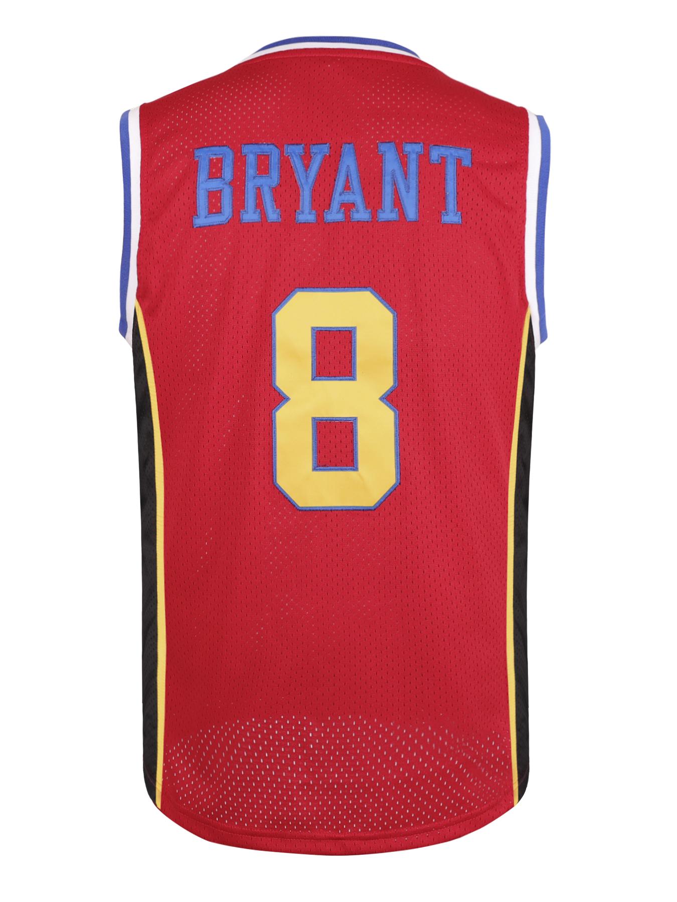 Men's Kobe Bryant 8 Embroidery Basketball Jersey, Loose Sporty Breathable Quick Drying Jersey, Casual Basketball Top for Men