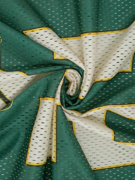 2-piece set of new spring and summer casual street sports style V-neck short sleeved loose fitting size 03 "USA" slogan green striped T-shirt+five point apricot mesh shorts set