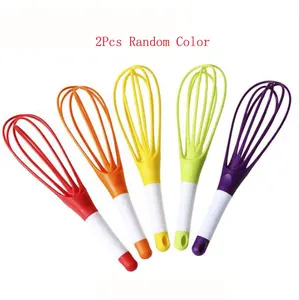 2 Random Color Egg Beaters, Manual Cake Cream Whisker, Baking Tools, Handheld Mixer for Batter, Essential Kitchen Utensils