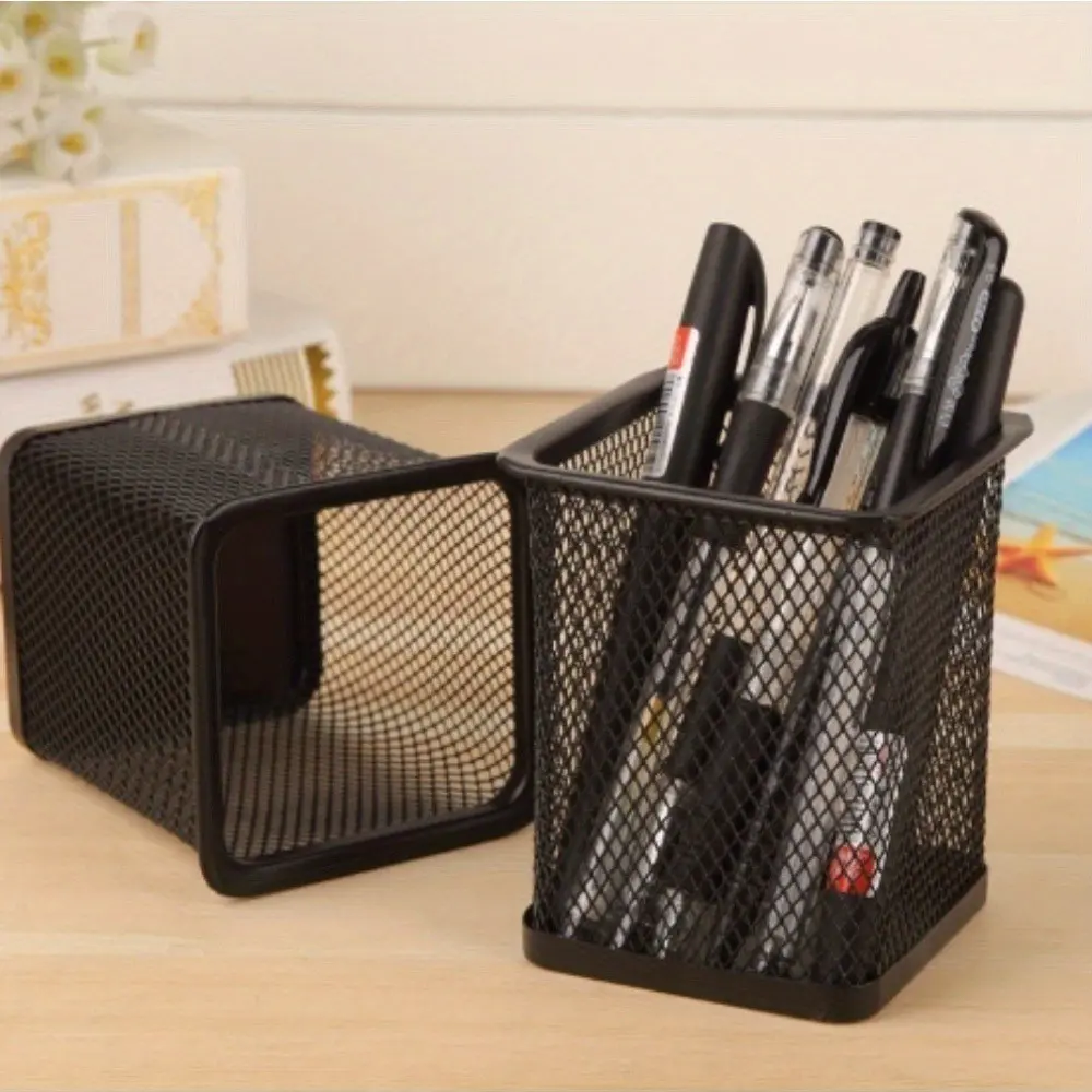 Creative Grid Pen Holder, Magnetic or Hook Option, Ideal for Whiteboard, Fridge, Metal Cabinet, Ventilated Design, Easy Access