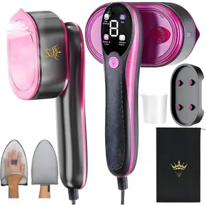 Travel Steamer for Clothes with Ironing Gloves, -Fabric Wrinkle Removal 4 Adjustable Modes, 10s  Heat Up, Large Ceramic Heat Panel, 100ml water , 2in1 Steamer Iron1200W (110-120V) ()