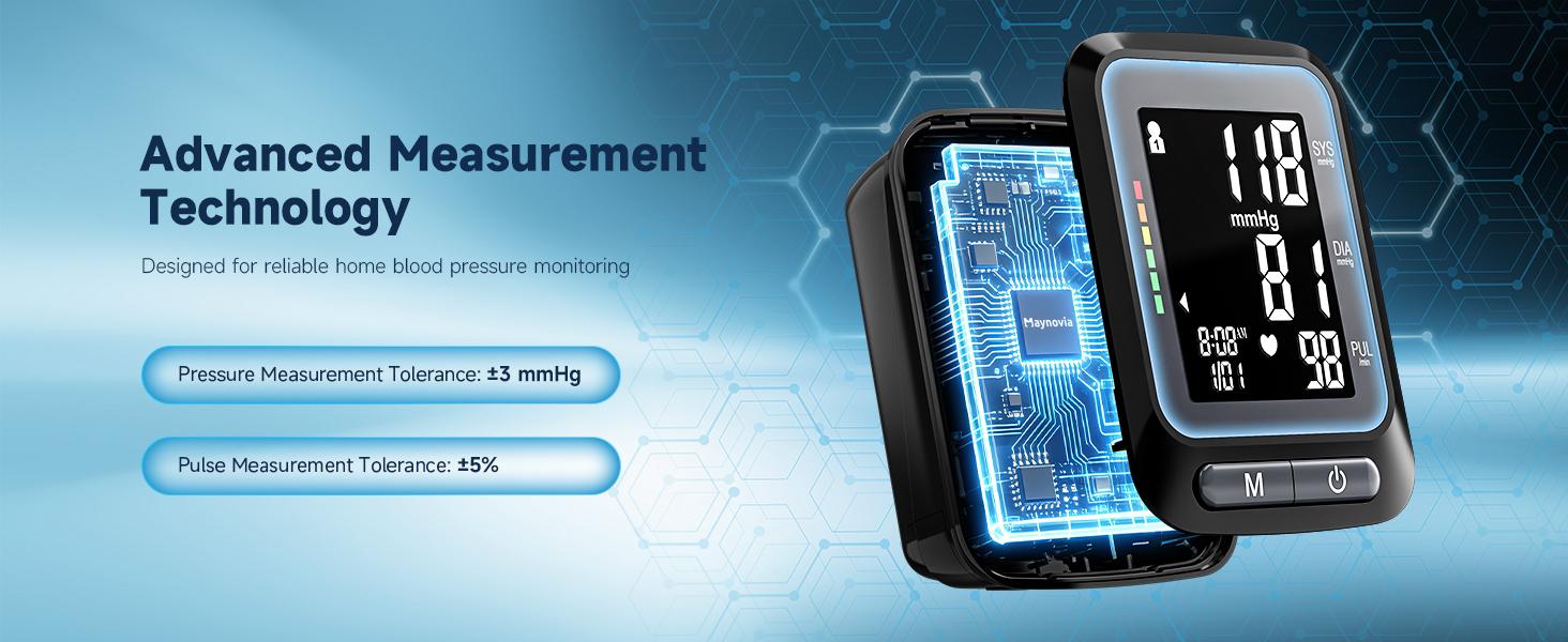 Wrist Blood Pressure Monitor, Blood Pressure Cuff Wrist for Home Use, Automatic Digital BP Monitor with Large Backlit Display, 2 User 120 Memory, Adjustable 5.3"-8.5" Cuff