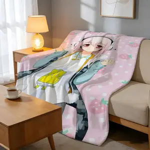 [Suitable for all seasons] High-density short-pile blanket, suitable for sofa naps and air-conditioned rooms. Skin-friendly and comfortable, featuring cute and sexy anime character patterns.