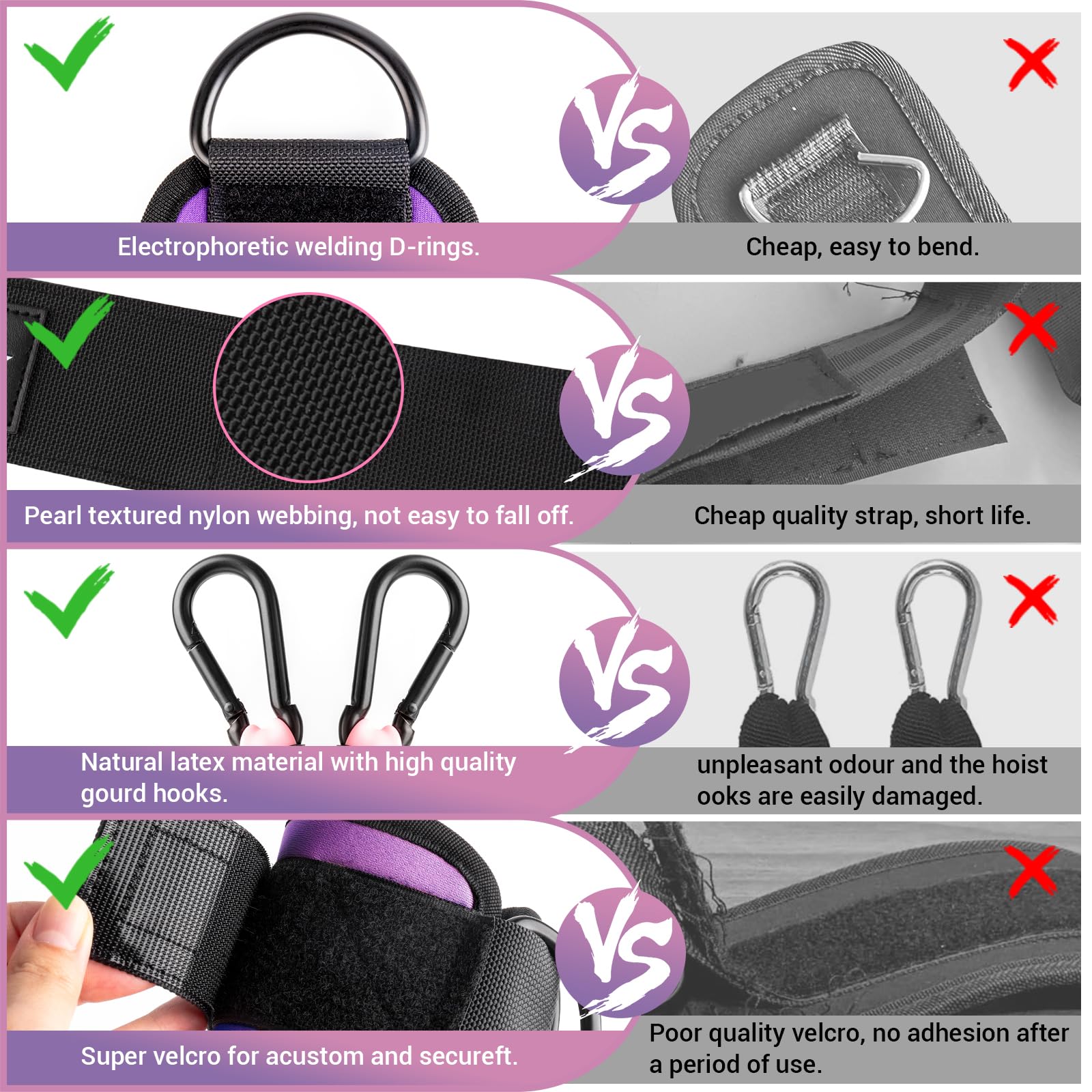 Ankle Resistance Bands with Cuffs, Ankle Bands for Working Out, Kickbacks Hip, Leg Glute Exercise Equipment , Resistance Workout Equipment for Women
