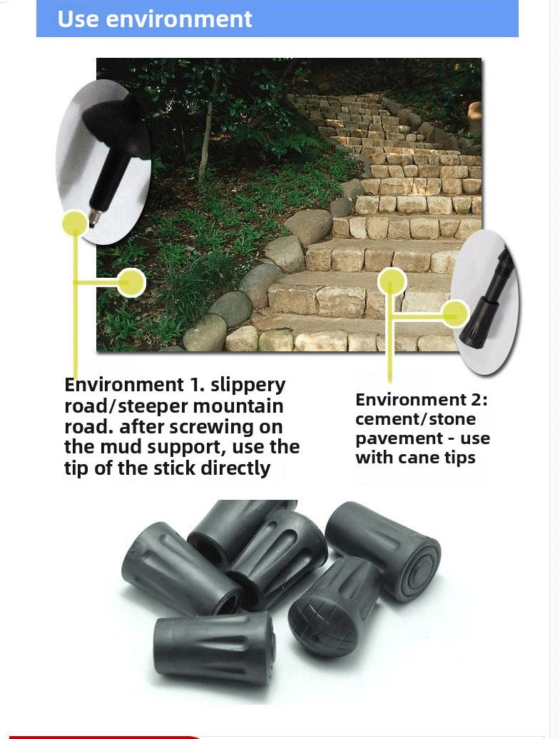 Outdoor hiking pole accessories, universal round pole foot cover, pole tip foot cover