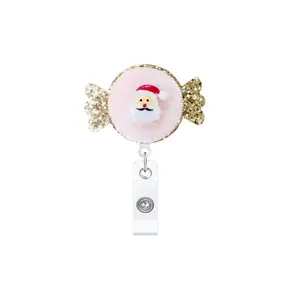 Cute Christmas Candy ID Badge Clip, Adjustable Badge Roll, Nurse ID Holder, Work Tag Badge Stand, Medical Assistant Badge, Office Gift