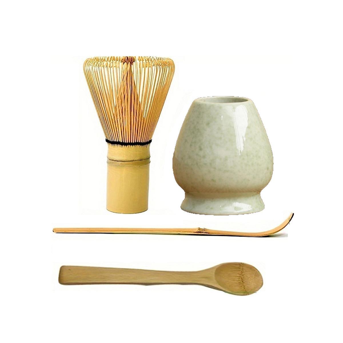 Matcha Tea Making Tool Set, 1 Box Matcha Bowl Spout & Bamboo Whisk & Tea Strainer & Spoon & Sifter & Whisk Holder, Tea Making Tools for Home Kitchen