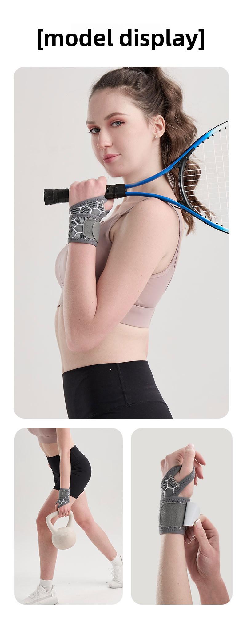 Wrist brace for sprains and tendon sheaths, summer breathable fixed compression joint sleeve, knitted thin cross-knit fitness sports wristband