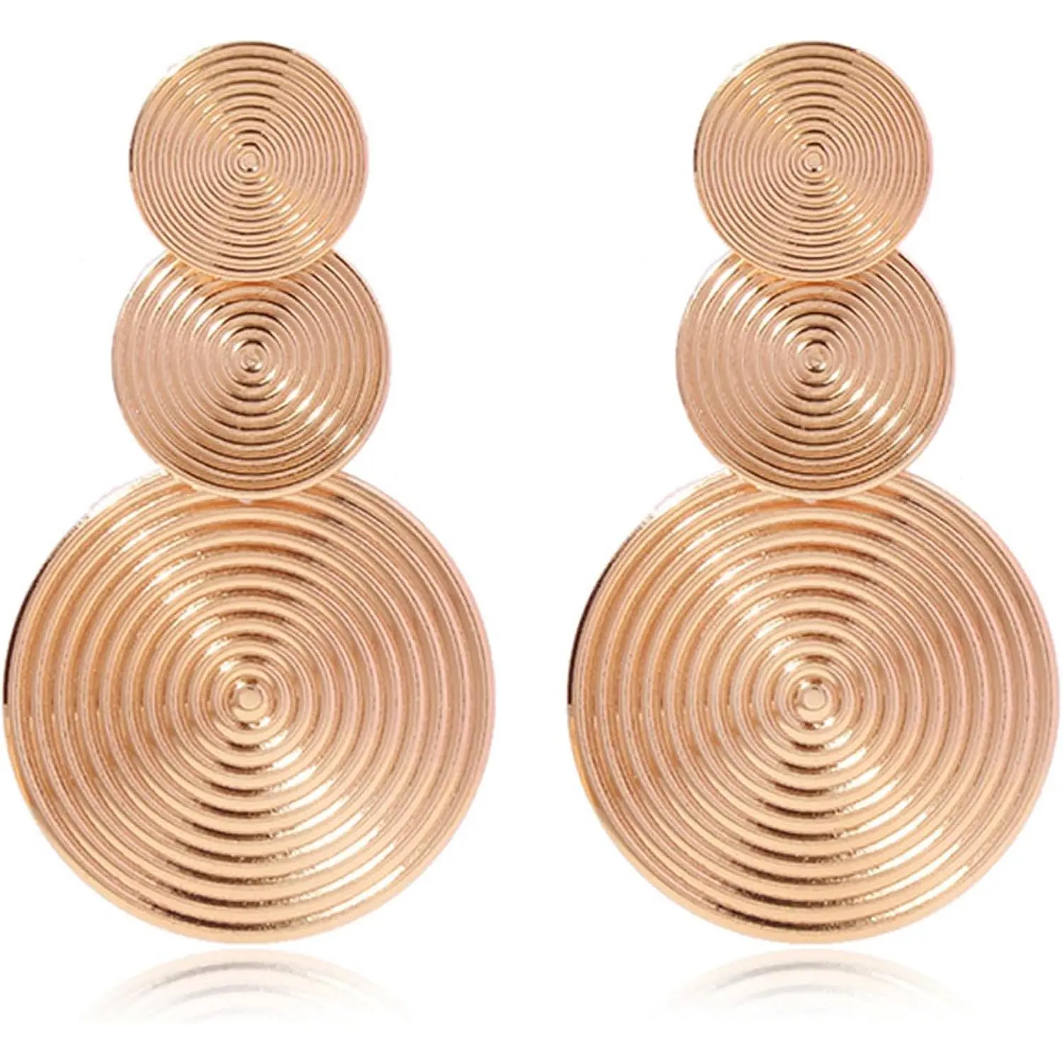 Retro 80s Neon Earrings Round Disc Dangle Drop Earrings for Women Lightweight Bohemia Statement Geometric Round Earring Fashion Accessories 80s  Costume Party