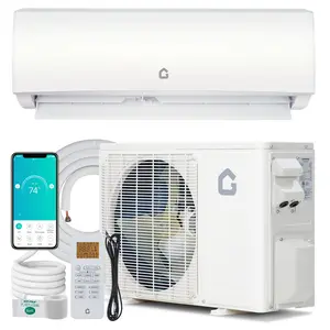 9000 BTU Wall Mount Ductless Mini Split Heat Pump AC & Heater, 20 SEER2 Inverter R454B, WiFi Alexa Compatible, Quiet, Installation Kit Included, Cools & Heats Up to 450 Sq.Ft, 208-230V/60Hz
