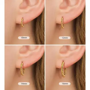 Surgical Steel Huggie Hoops Sets for Women 14K Gold Plated Small Hoop Earrings Hypoallergenic Lightweight Waterproof and Non Tarnish