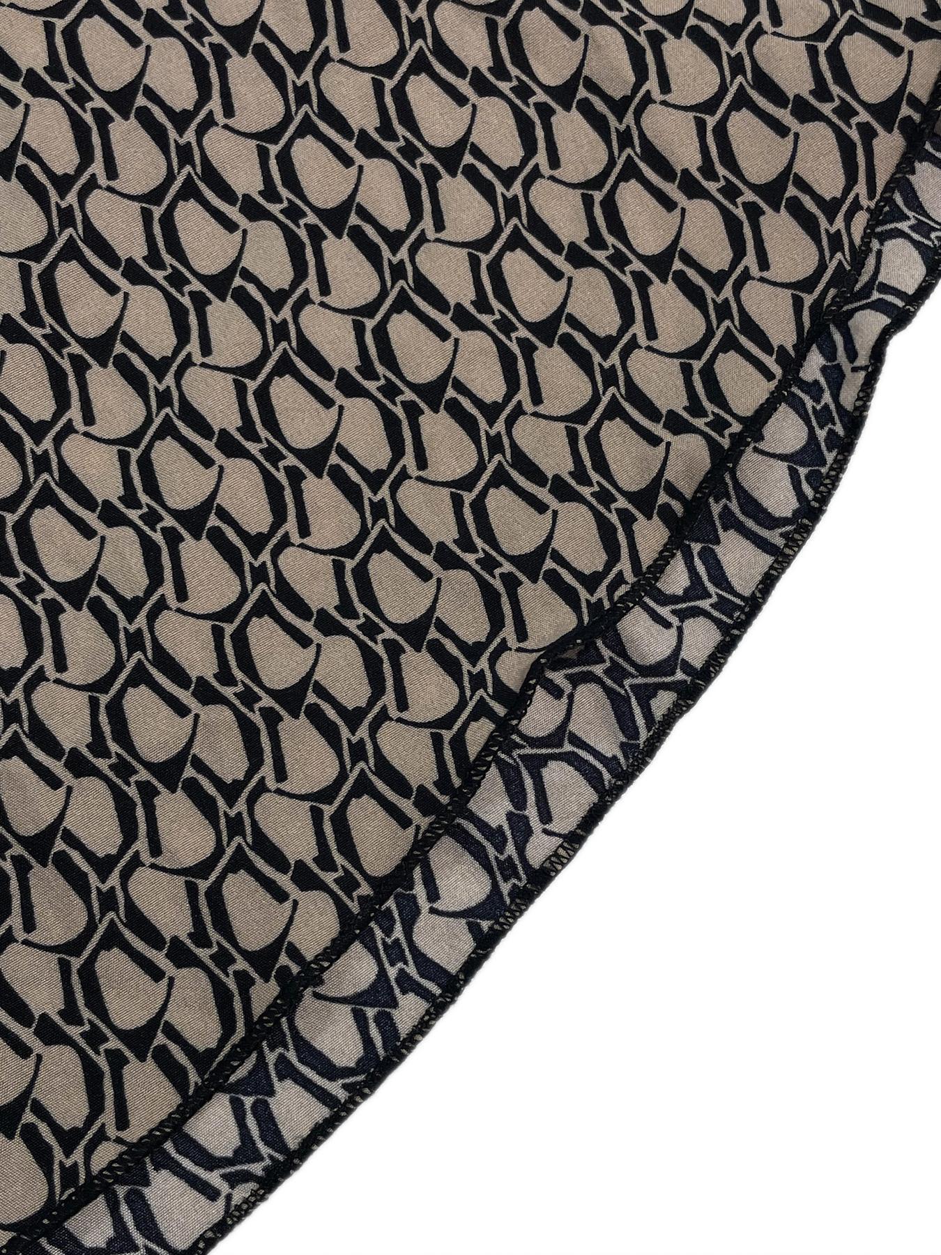 Women's Geometric Print Bow Dress, Casual Fitted Multi-Layered Woven Dress for All-Seasons Wear