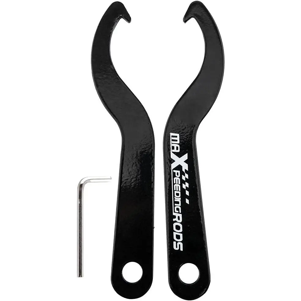 2 count  C Spanner Hook Wrench Kits, Black | Coilover Height Adjustment Tool Steel Spanner Wrench