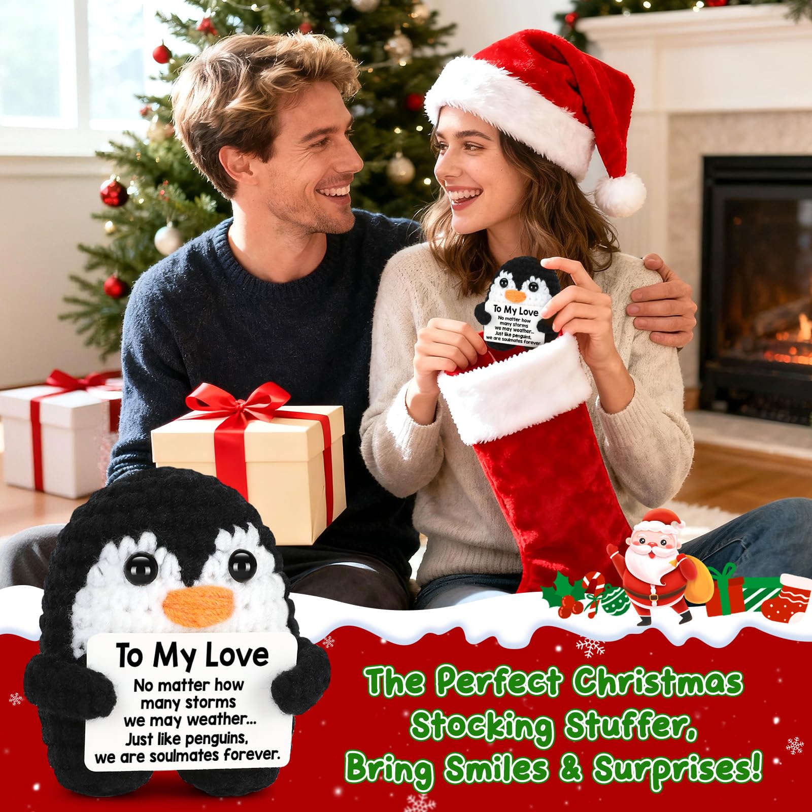 Handmade Emotional Support Penguin Plush Stuffed Animal,Exquisite Crochet Craft Soft Skin-Friendly,Christmas Presents Holiday Gifts,Birthday Gifts For Women Men Him Her,Teacher Appreciation Gifts,Desk Decor Bag Charm Baby Photo Props Party Decor