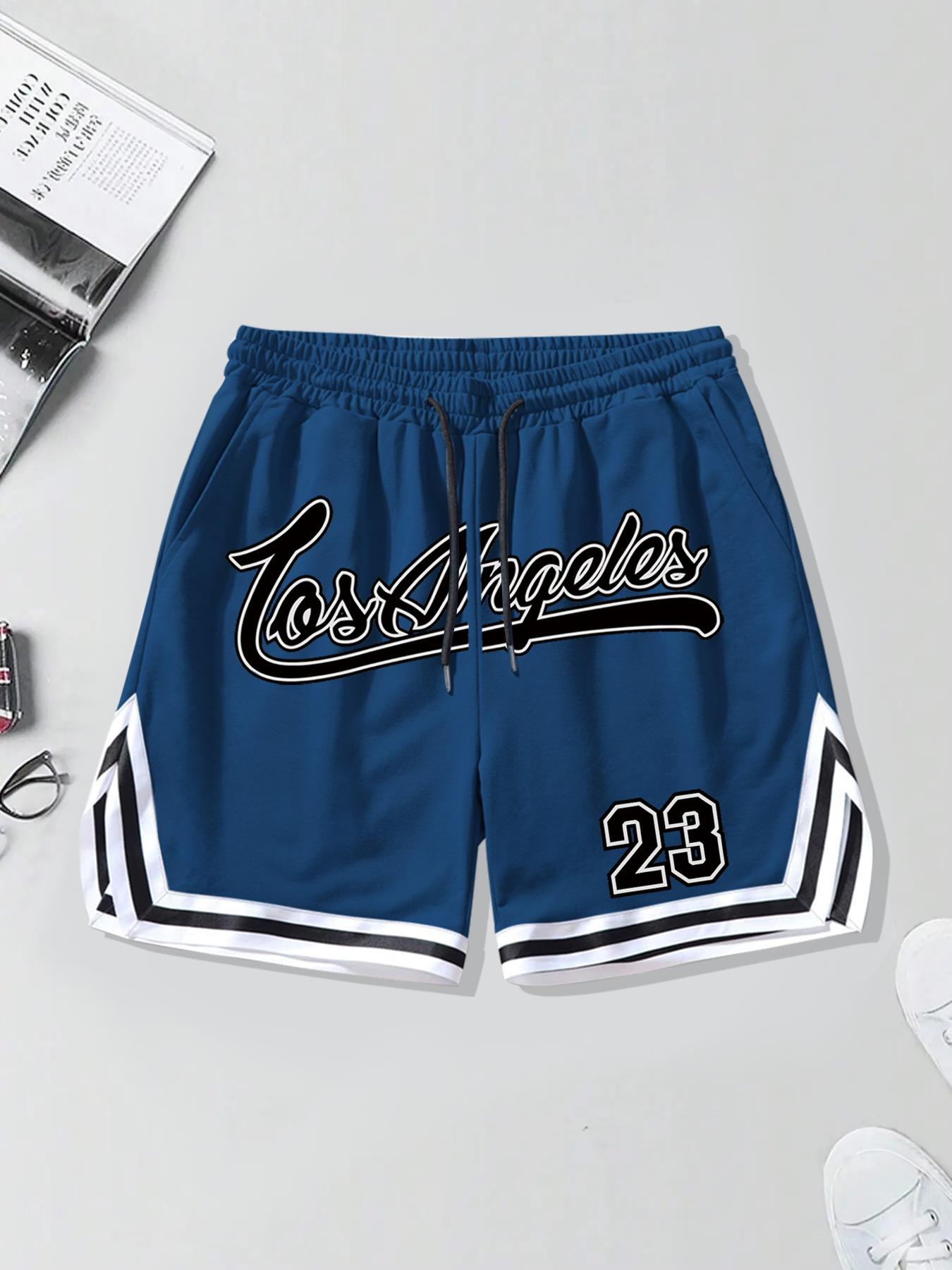 Men's Regular Fit Cartoon Print Basketball Jersey Shorts, Casual Comfy Breathable Shorts for Summer, Men's Bottoms for Daily Wear