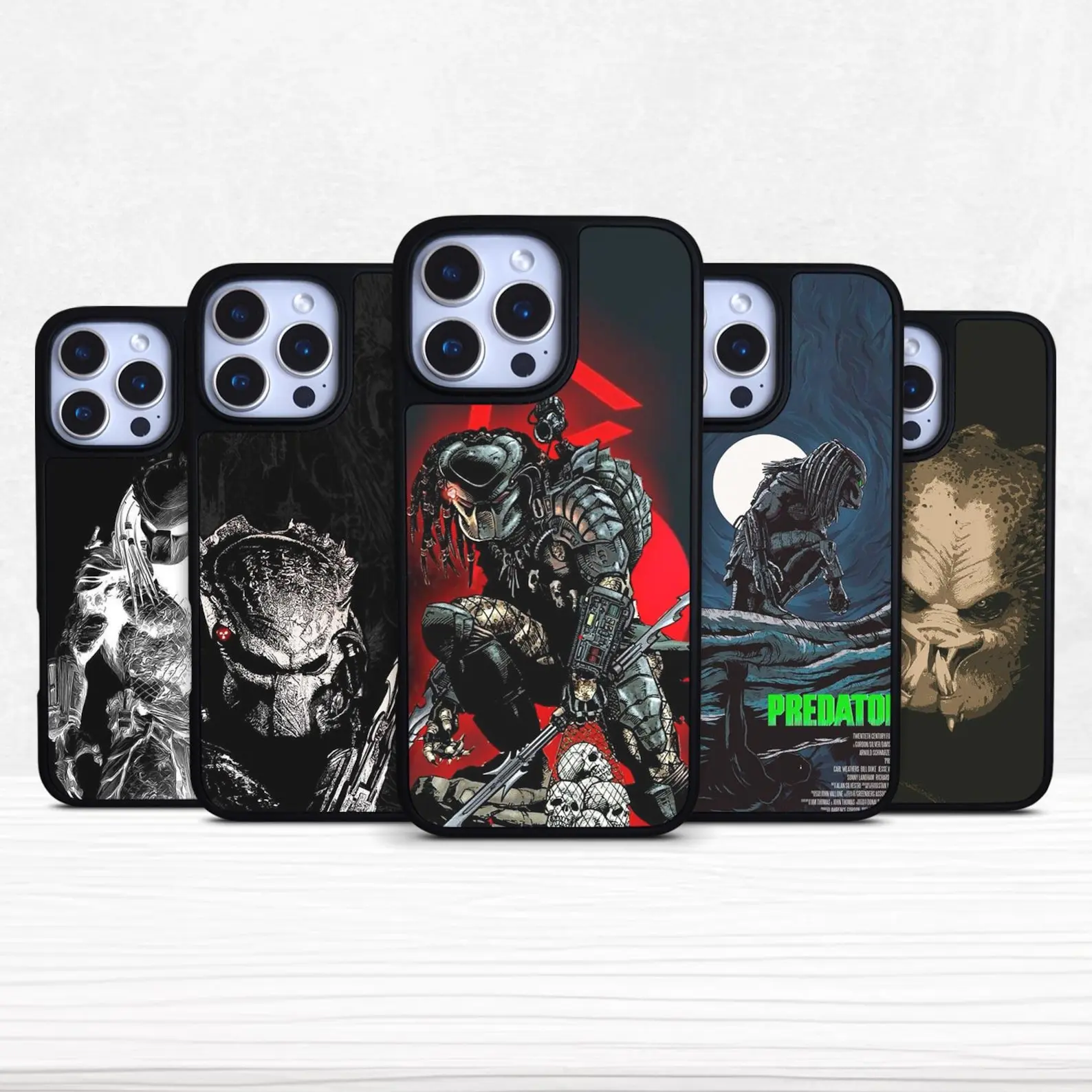 Predator phone case, compatible with iPhone 11–17 Pro Max/Plus series and Samsung Galaxy S23–S25 series.