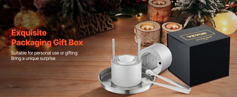 VEVOR Ice Diamond Press, 2.4" Ball Maker, Aviation Aluminum Kit With Tong and Drip Tray for Whiskey, Cocktail, Bourbon, Scot on Party & Holiday