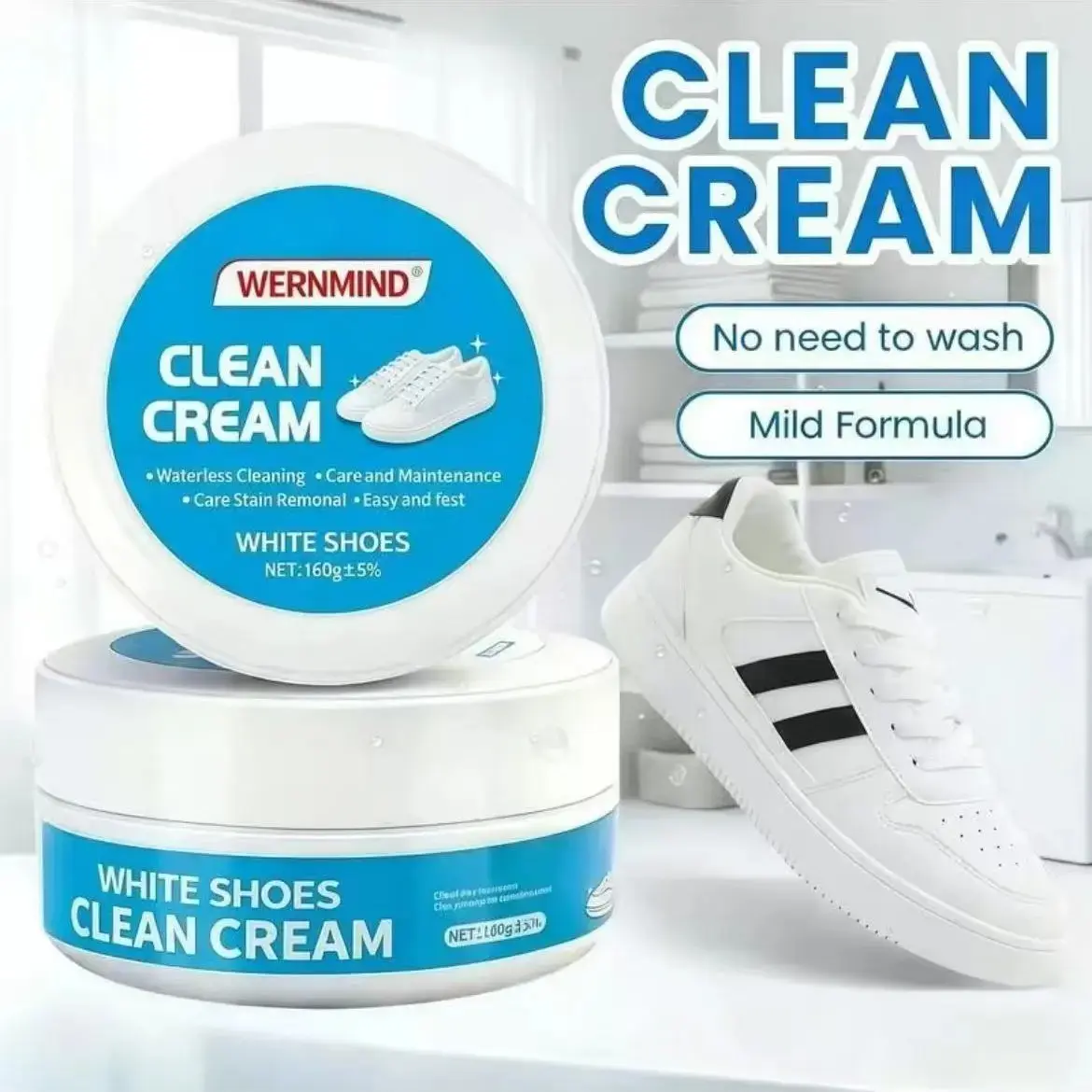 Shoe cleaning paste for quick removal of stains and bleaching. Sneaker cleaner, Sneaker Stain Remover for use on white, yellow, leather, sneakers, boots, and car interiors. Multi-purpose shoe polish – safe for use on all surfaces, easy to apply.