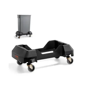 VEVOR Trash Can Dolly, Fit 16/23 Gallon Containers, Slim Trash Can Roller Base with 4 Lockable Wheels, 200lbs Weight Capacity, Heavy Duty Barrel Dolly, Smooth Quiet Rolling Plastic Bin Dolly