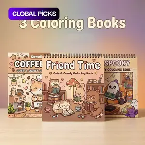 Adult Coloring Book - 3pcs Coffee, Cozy Spooky, Friendship & Vivid Themes - Vivid & Colorful Designs - Opaque Paper with Stunning Illustrations - For Halloween, Christmas, Birthdays Gifts - Fun Activity for Beginner and Enthusiasts #GLOBAL PICKS