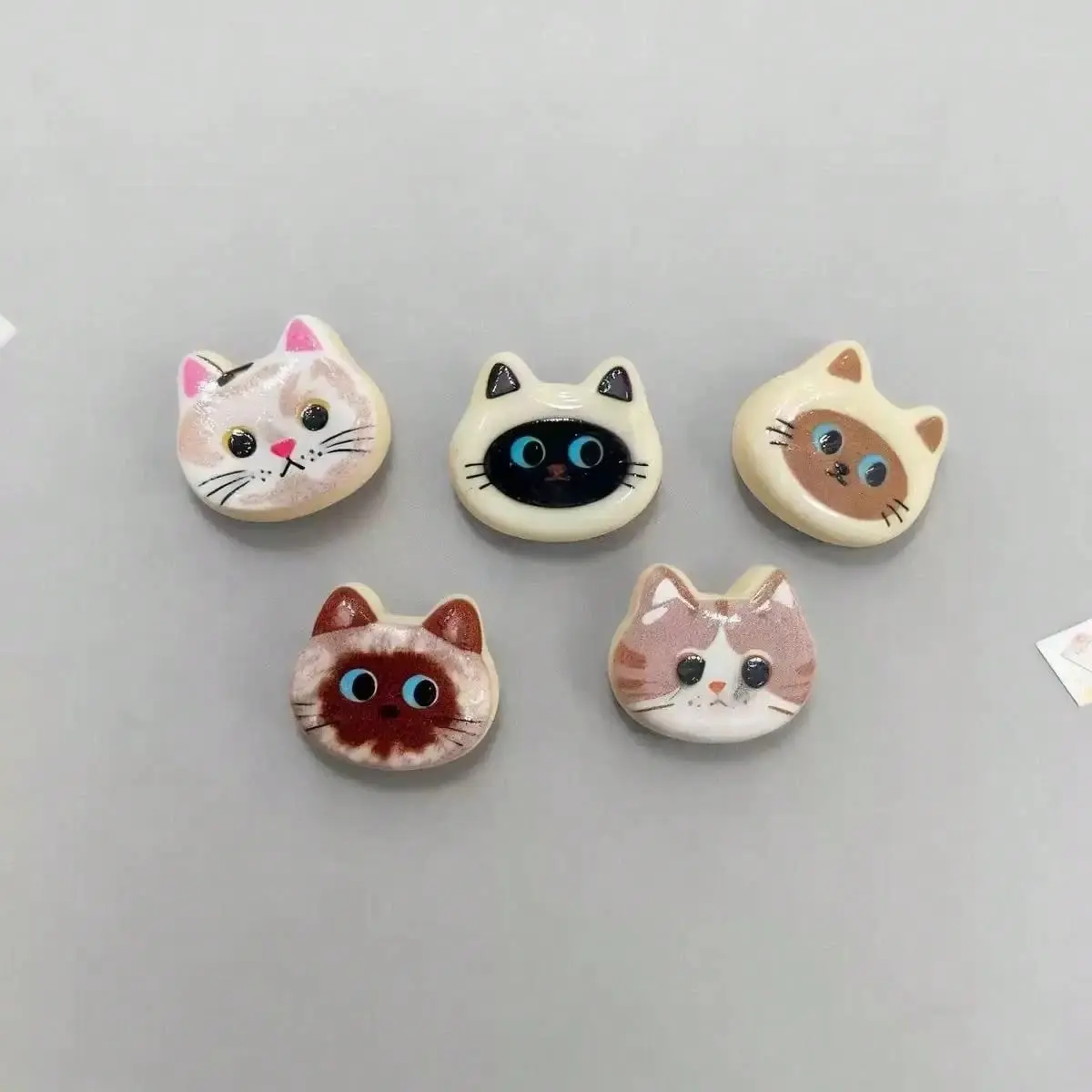 Cute Cat Head Refrigerator Magnets Decorative, Elegant Kitchen Decor, Creative Gift for Friends, Perfect for Holidays, 5/10 Pieces Set, Cute Fridge Magnets