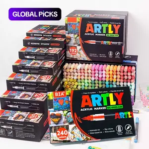 Acrylic Brush Head Marker Set, Acrylic Paint Markers, Waterproof Soft Tip, Suitable for Glass Stone Wood Plastic Paper, Art Painting Marking Tools, Art Supplies, Artist Supplies #GLOBAL PICKS