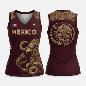 Women’s Mexico Soccer Jersey Tank Top, Sleeveless V Neck Fitted Waist Shirt, Burgundy Gold Aztec Eagle Serpent Graphic, Mexican Flag Fan Apparel for Game Day, Fiesta, Summer Streetwear, Vacation Outfit, Latina Heritage Gift, Cinco de Mayo Top Shirt