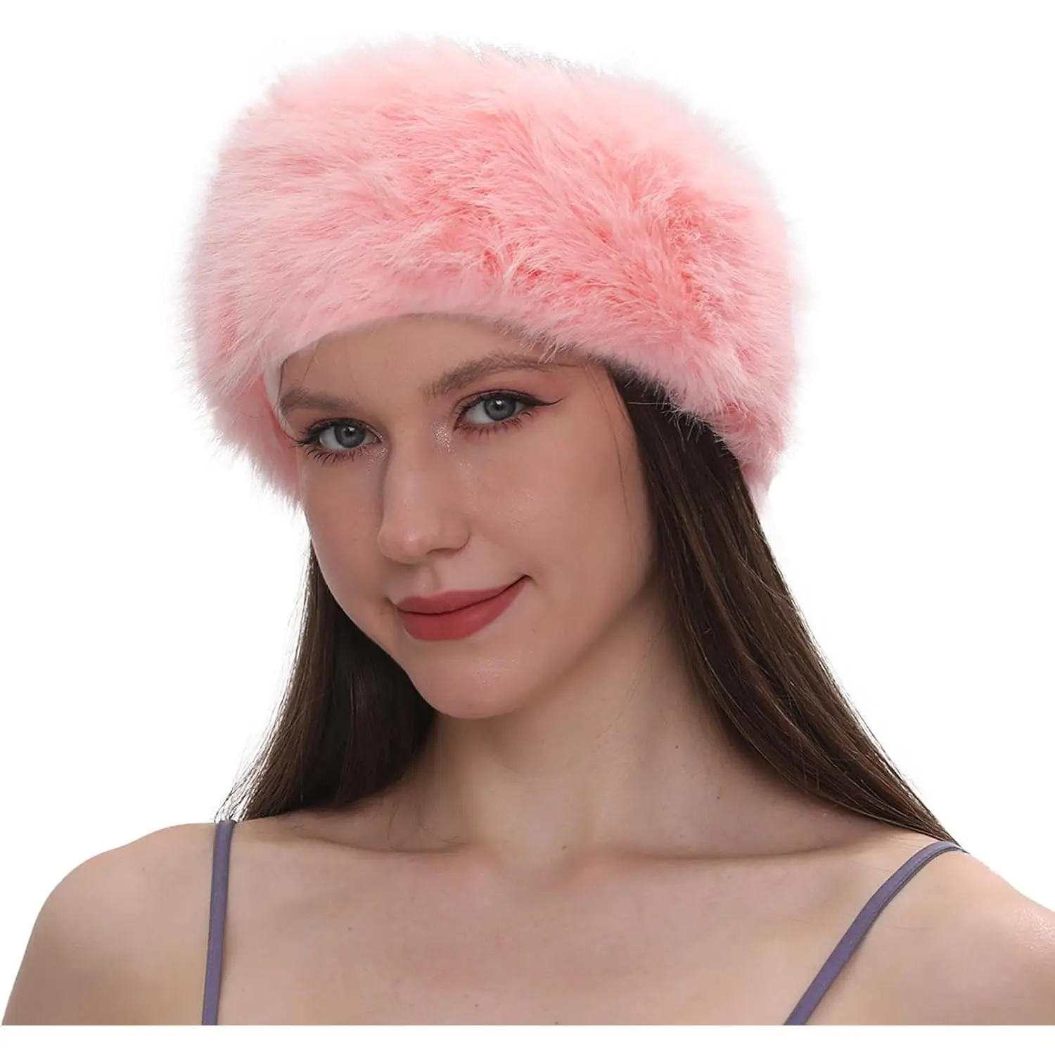 Womens Faux  Headband with Elastic Band Ear Warmer Earmuff for Cold Weather Furry Costume
